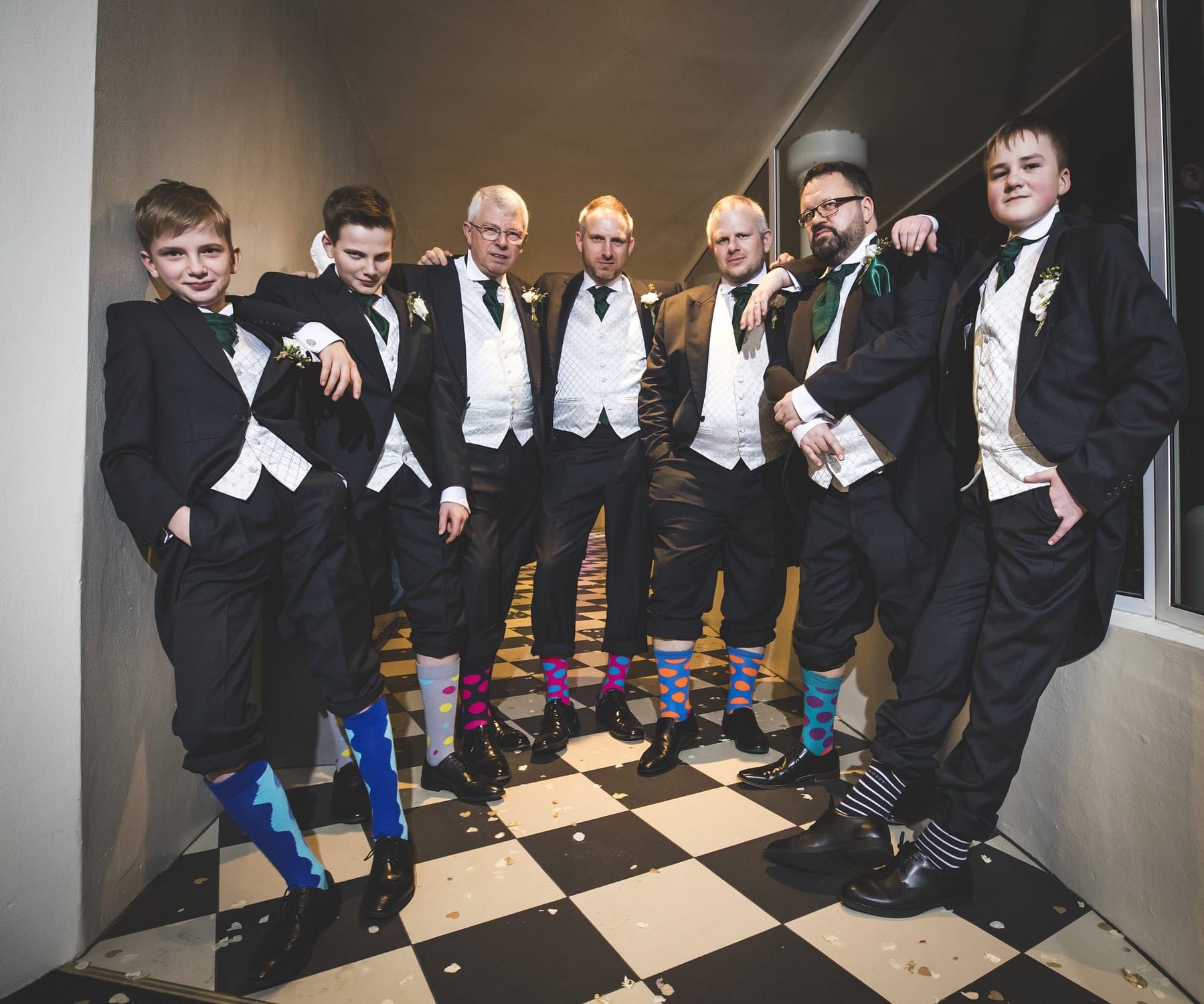 groomsman with novelty socks