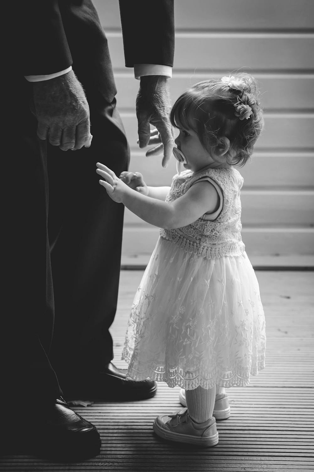 flower girl waiting to be picked up