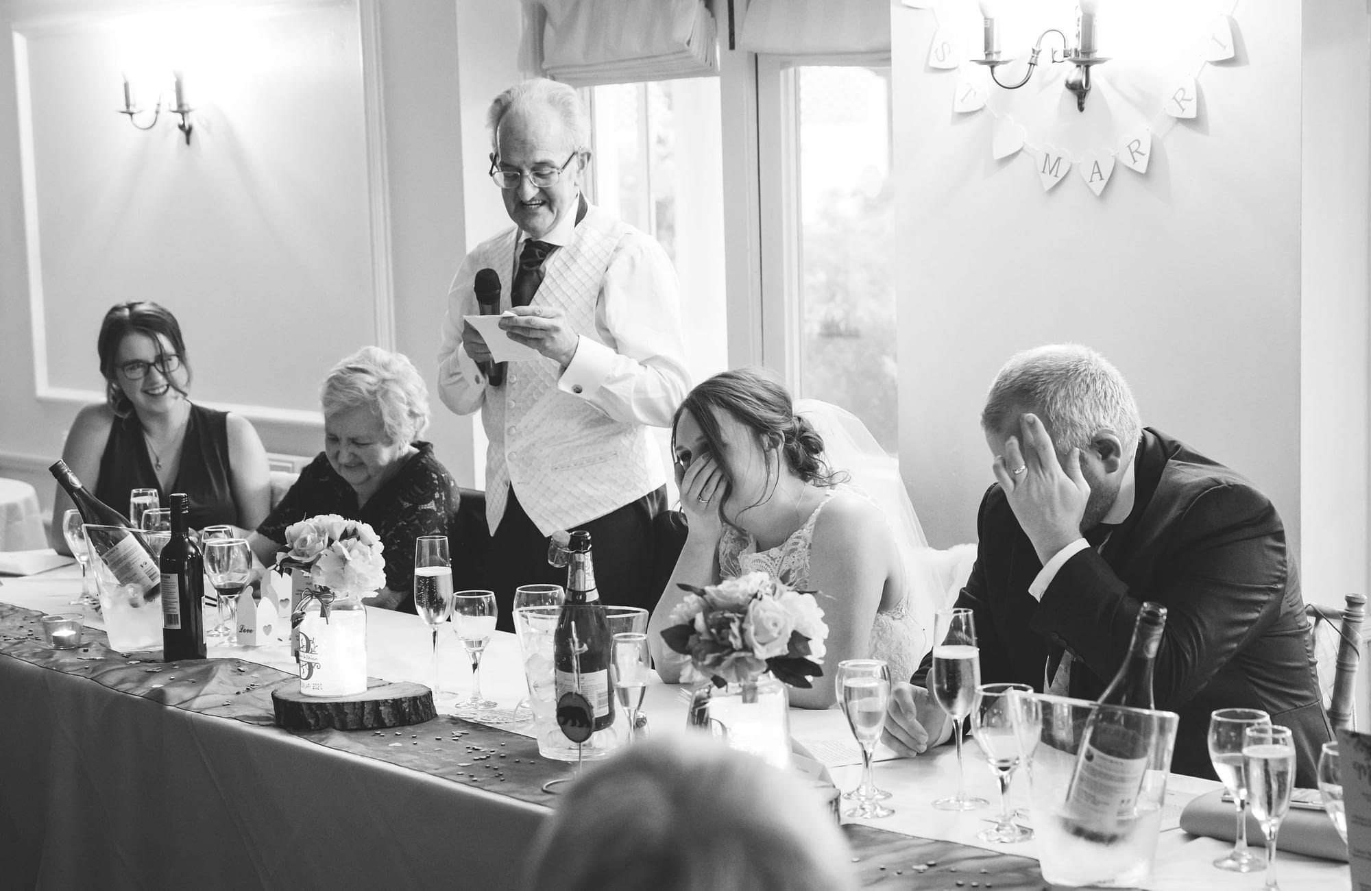 wedding speeches in black and white